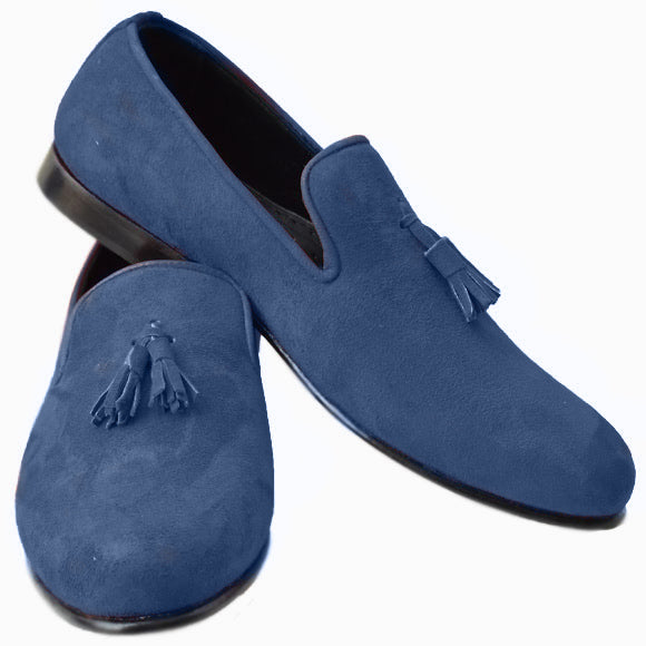Johny Weber Handmade  Blue Casual Suede Loafer
