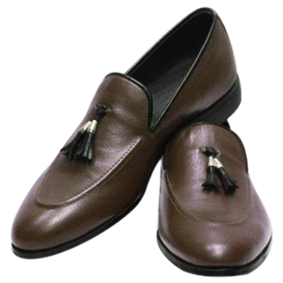 Johny Weber Handmade Brown Leather Tassels Loafer