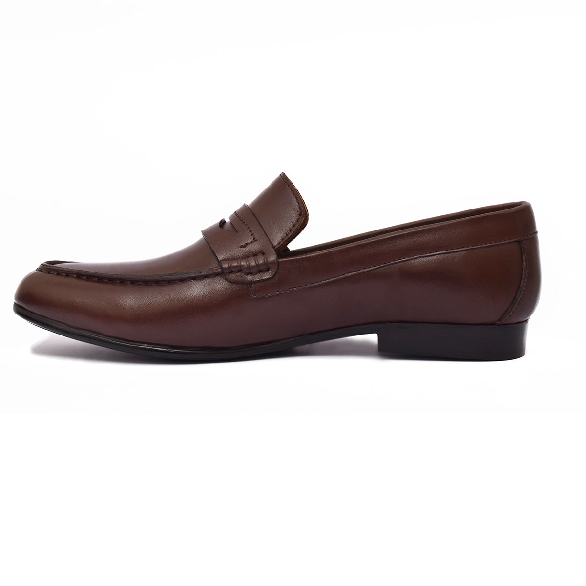 Johny Weber Handmade Brown Leather Loafers Shoes