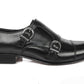 Johny Weber Handmade Black Leather Double Monkstrap Shoes