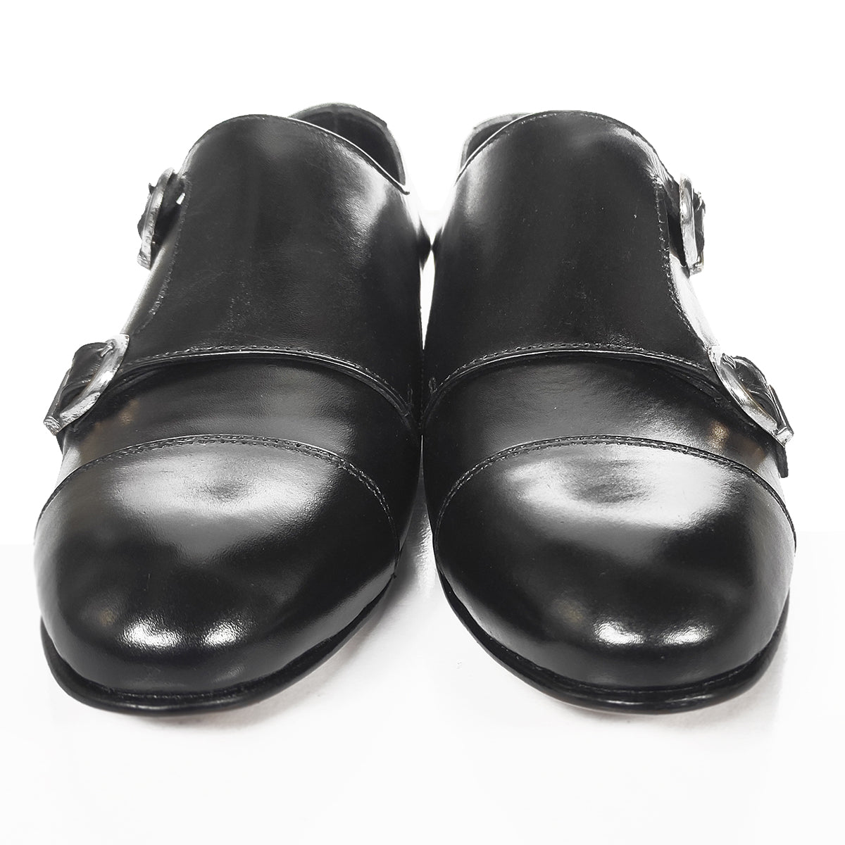 Johny Weber Handmade Black Leather Double Monkstrap Shoes
