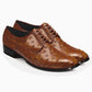 Johny Weber Handmade Oxfords In Brown Ostrich Leather