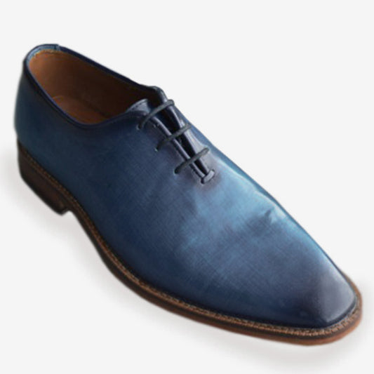 Johny Weber Handmade Oxford Blue Patina Shoes