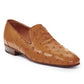 Johny Weber Handmade Tan Ostrich Leather Loafers