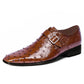 Johny Weber Handmade Monk Strap In Brown Ostrich Leather
