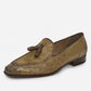 Johny Weber Handmade Olive Ostrich Leather Loafers