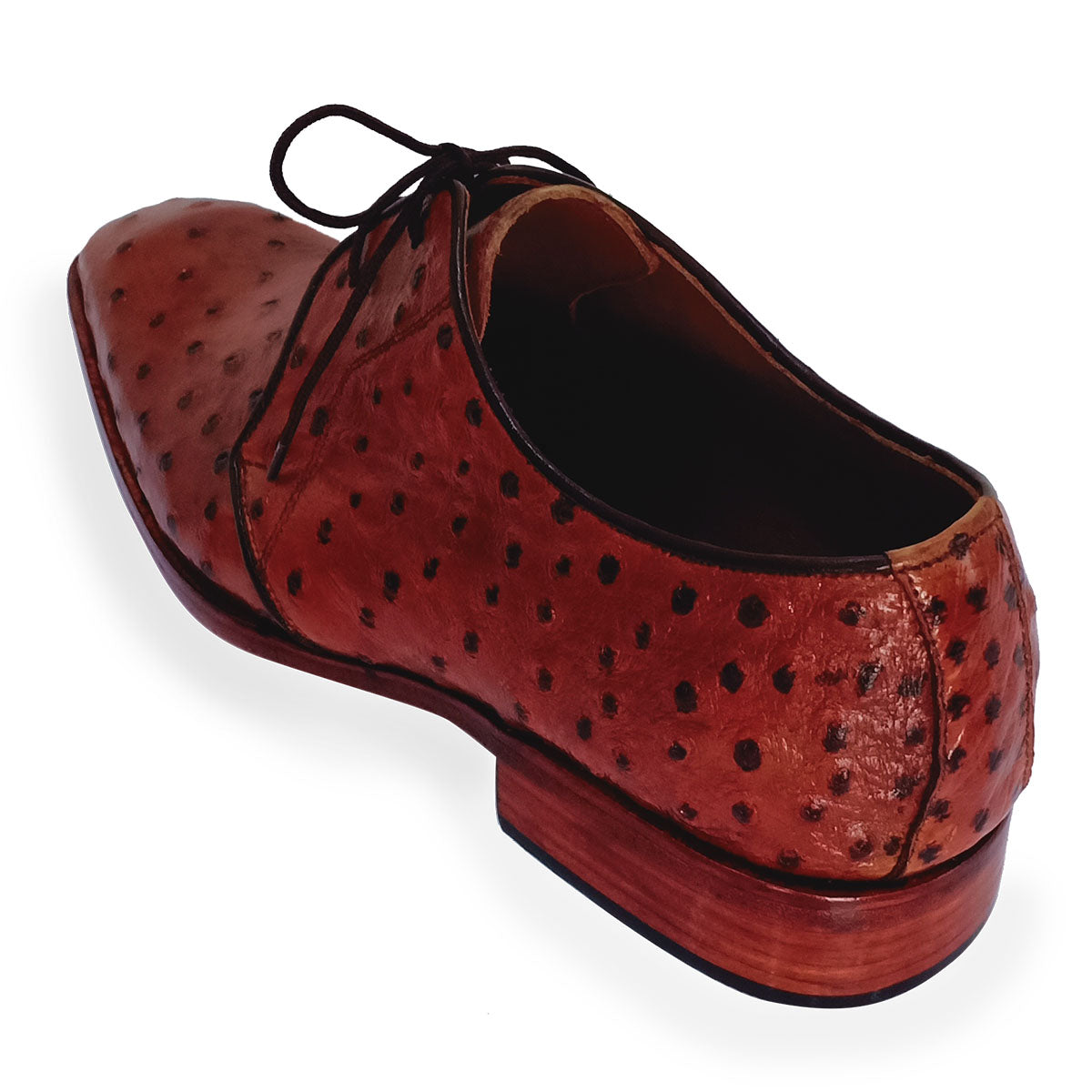 Johny Weber Handmade Brown Ostrich Leather Oxford Shoes