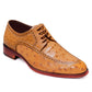 Johny Weber Handmade Tan Ostrich Leather Oxford Shoes