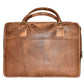 Johny Weber Handmade Vintage Leather Slim Briefcase. - Johny Weber