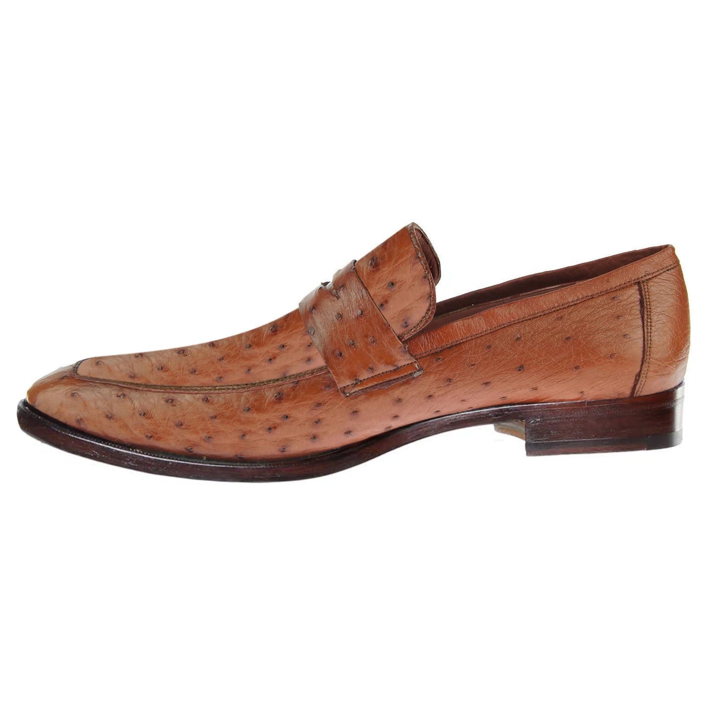 Johny Weber Handmade Loafers In Brown  Ostrich Leather - Johny Weber