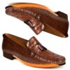 Johny Weber Handmade Fold Sole Loafers in Ostrich Leather - Johny Weber