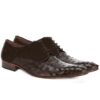 Johny Weber Handmade Oxfords In Dark Brown Ostrich Leather - Johny Weber