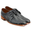 Johny Weber Handmade Oxfords In Black Ostrich Leather - Johny Weber