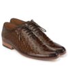 Johny Weber Handmade Oxfords In Dark Brown Ostrich Leather - Johny Weber