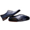 Johny Weber Handmade Oxfords In Blue Ostrich Leather - Johny Weber