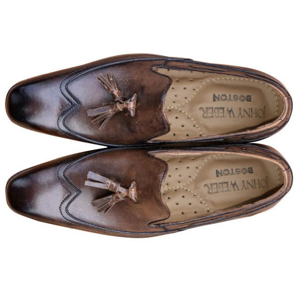 Johny Weber Handmade Leather Dark Brown Loafers - Johny Weber
