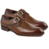 Johny Weber Handmade Brown Single Monk Strap Shoes - Johny Weber
