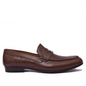 Johny Weber Handcrafted Brown Leather Loafers Shoes