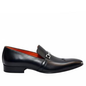 Johny Weber Handcrafted Black Leather Loafer Shoes.