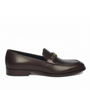 Johny Weber Handcrafted Dark Brown Vintage Buckle Leather Loafers